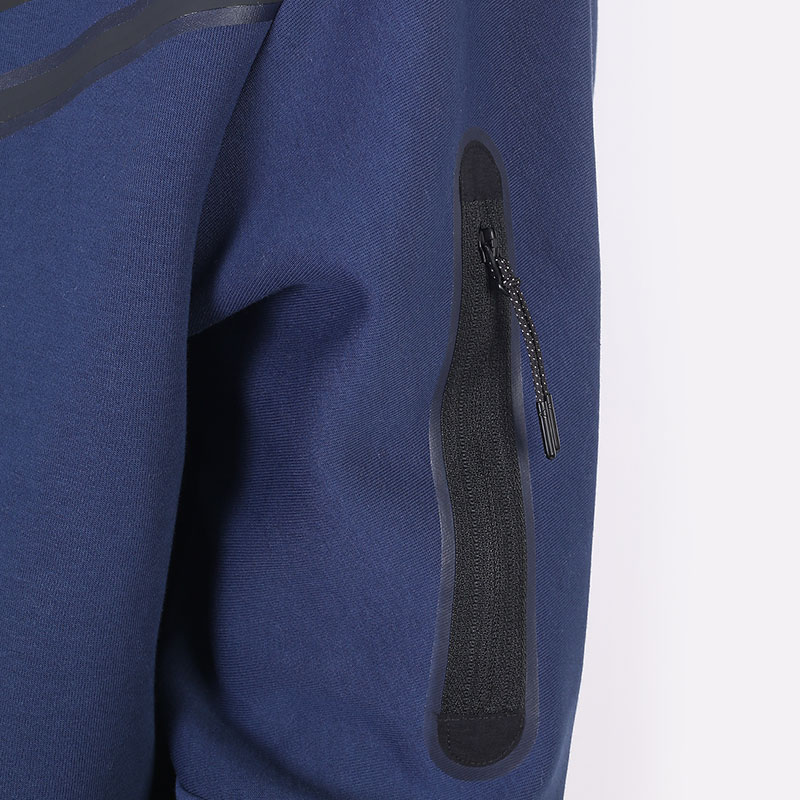 мужская синяя толстовка Nike Tech Fleece Hoodie Full-Zip CU4489-410 - цена, описание, фото 2